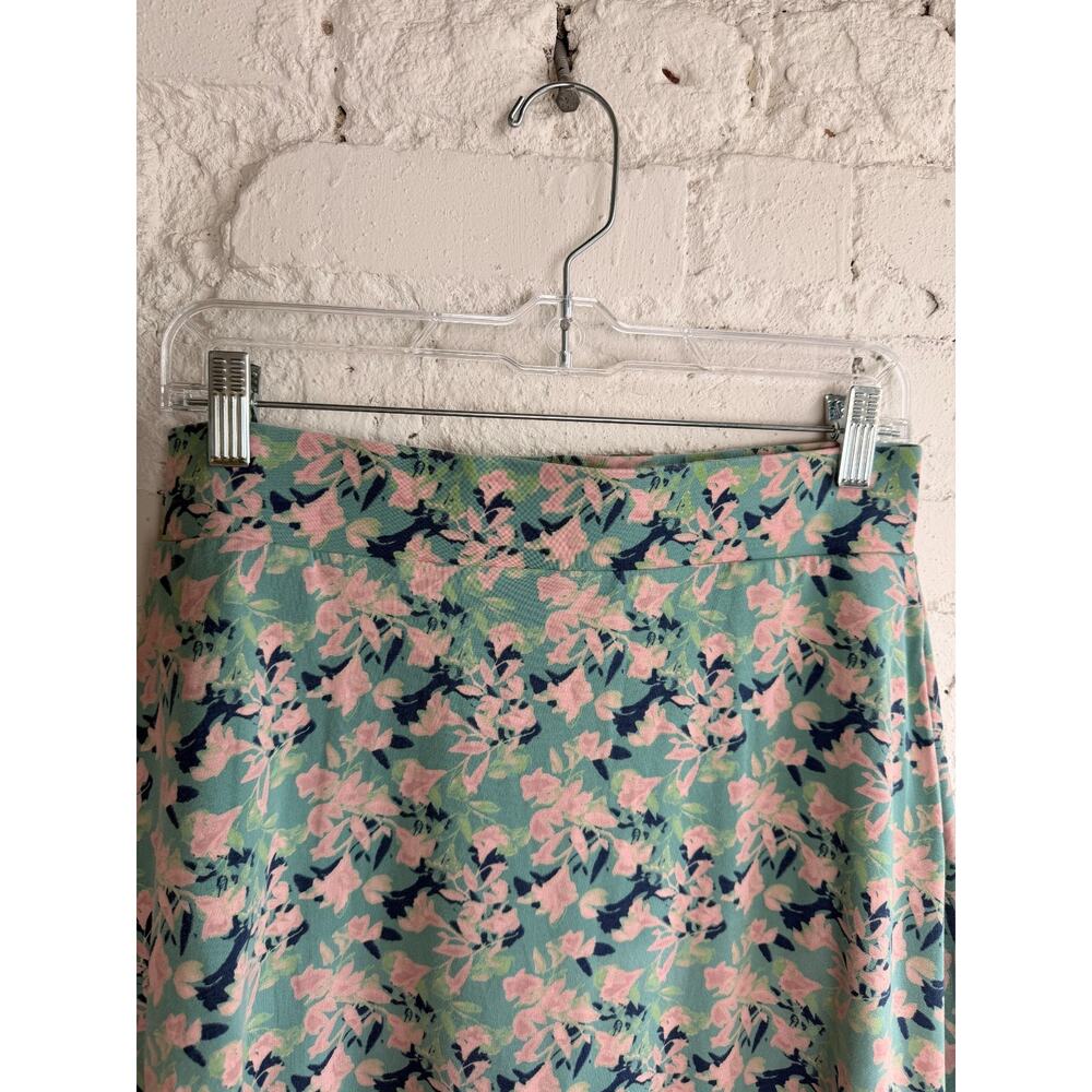 Pact Organic Cotton Floral Midi Skirt Pockets Women Medium Green Stretch A Line - Picture 3 of 8